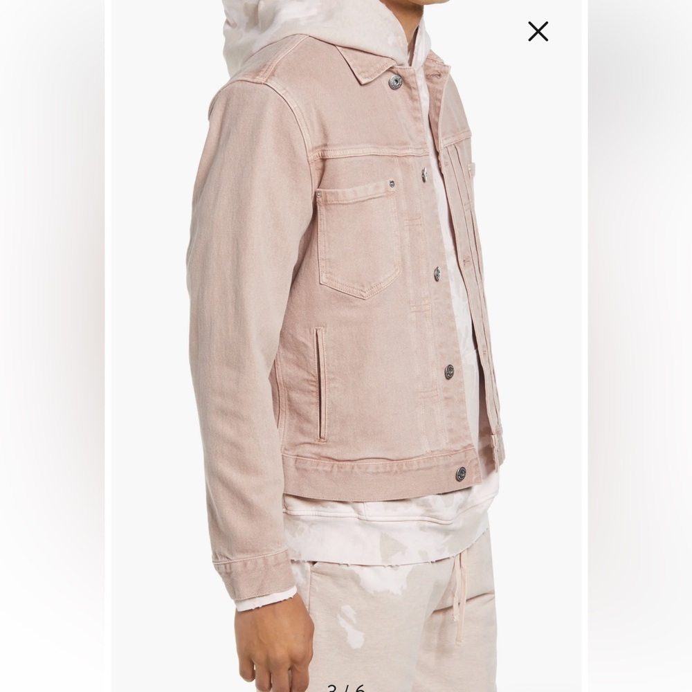 ALL SAINTS Prado Smokey Pink Denim JACKET Size XL - Picture 4 of 16